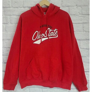 Ohio State Buckeyes Hoodie Hooded Sweatshirt Adult XL Red White Long Sleeve